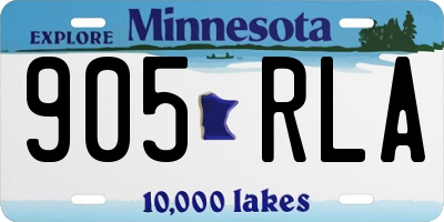 MN license plate 905RLA