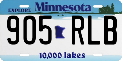 MN license plate 905RLB