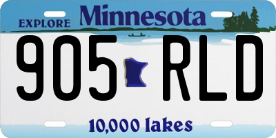 MN license plate 905RLD