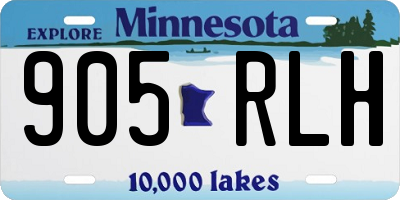 MN license plate 905RLH
