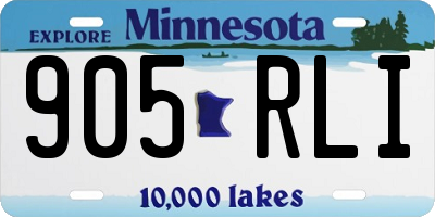 MN license plate 905RLI