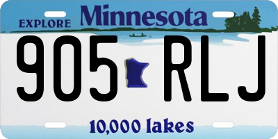 MN license plate 905RLJ