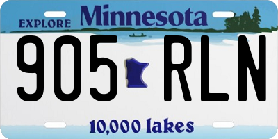MN license plate 905RLN