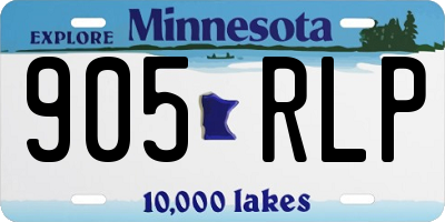 MN license plate 905RLP
