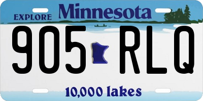 MN license plate 905RLQ