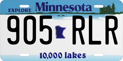 MN license plate 905RLR