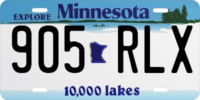 MN license plate 905RLX