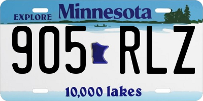 MN license plate 905RLZ