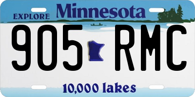 MN license plate 905RMC