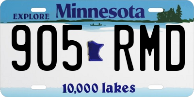 MN license plate 905RMD