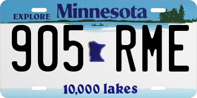 MN license plate 905RME
