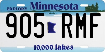 MN license plate 905RMF
