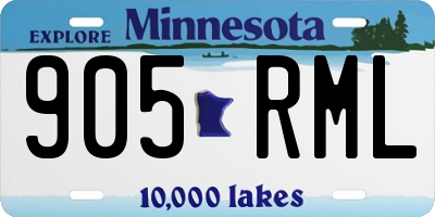 MN license plate 905RML