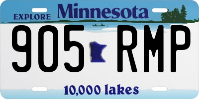 MN license plate 905RMP