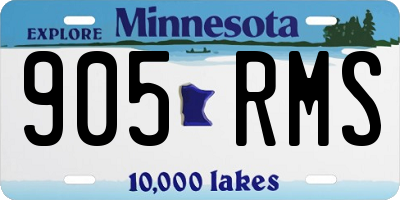 MN license plate 905RMS