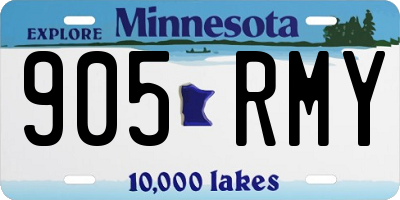 MN license plate 905RMY
