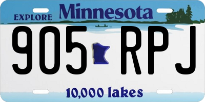 MN license plate 905RPJ