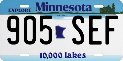 MN license plate 905SEF