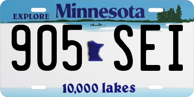 MN license plate 905SEI