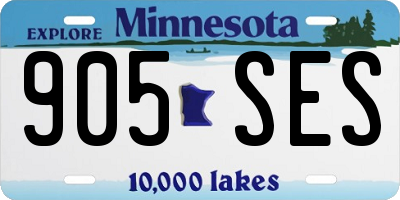 MN license plate 905SES