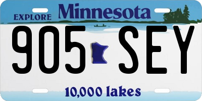 MN license plate 905SEY