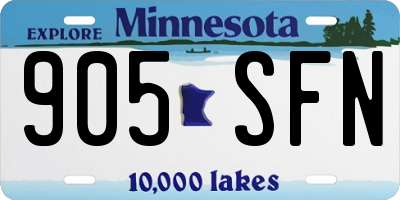 MN license plate 905SFN