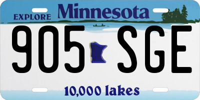 MN license plate 905SGE