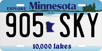 MN license plate 905SKY