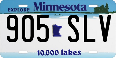 MN license plate 905SLV