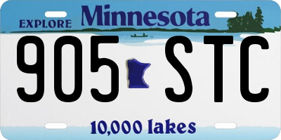 MN license plate 905STC