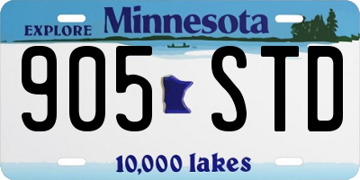 MN license plate 905STD