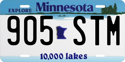 MN license plate 905STM