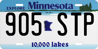 MN license plate 905STP