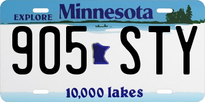 MN license plate 905STY