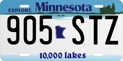 MN license plate 905STZ