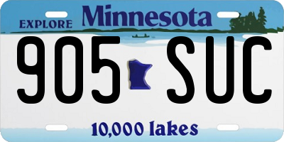 MN license plate 905SUC