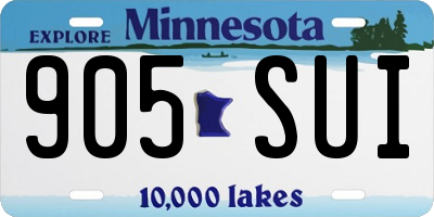 MN license plate 905SUI