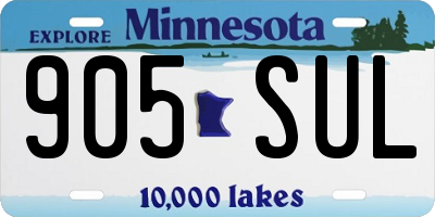 MN license plate 905SUL