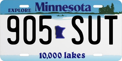 MN license plate 905SUT