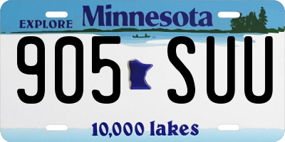 MN license plate 905SUU