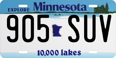 MN license plate 905SUV