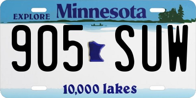MN license plate 905SUW