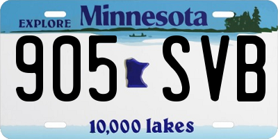 MN license plate 905SVB