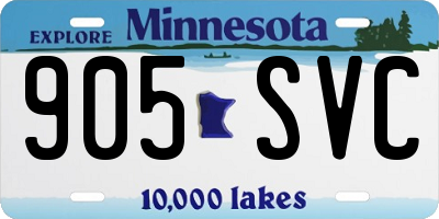 MN license plate 905SVC