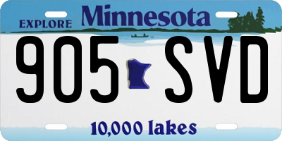 MN license plate 905SVD