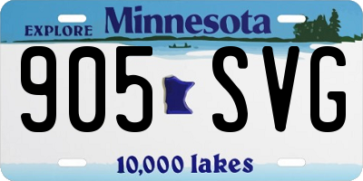 MN license plate 905SVG