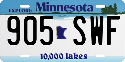 MN license plate 905SWF