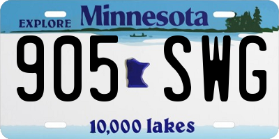 MN license plate 905SWG