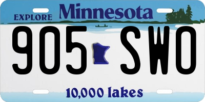MN license plate 905SWO