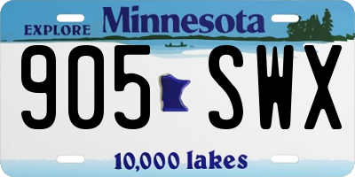 MN license plate 905SWX